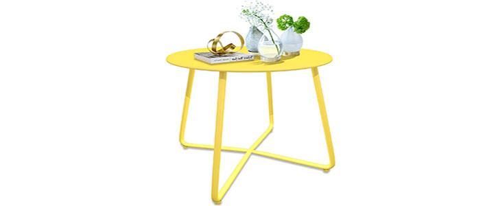 Mesas redondas baratas color amarillo
