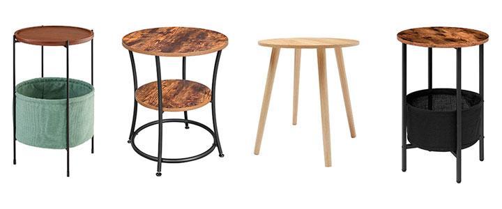 Mesas de noche redondas rústicas con precios baratos: hechas de madera, metal, diseño rústico elegante