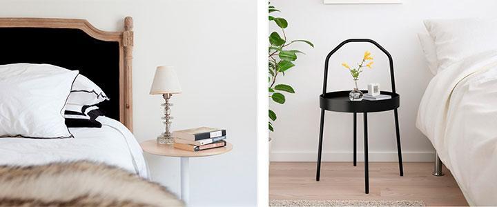 Mesita de noche redecorada con pocos elementos